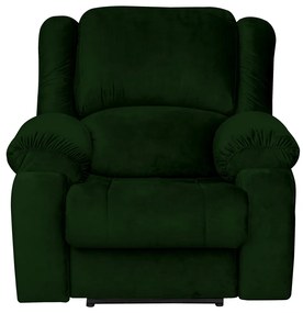 Poltrona do Papai Reclinável Elétrica com Massagem e USB Magnum Veludo Verde G23 - Gran Belo