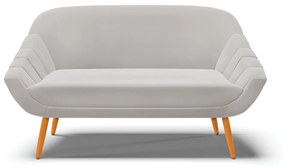 Namoradeira 02 Lugares Giovana Veludo Pés Palito Natural - D'Rossi - Cinza