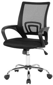 Cadeira Office Manchester Tela Preta Base Cromada - 62612 Sun House