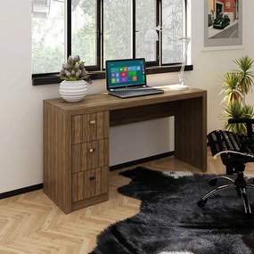 Mesa para Escritório Home Office ME4102 MDP Nogal G69 - Gran Belo