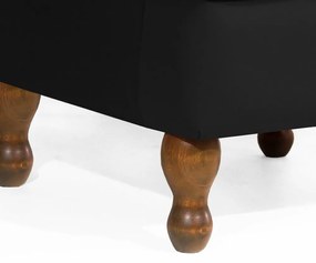 Poltrona da Vovó Lucy Decorativa Luxo Suede Preto