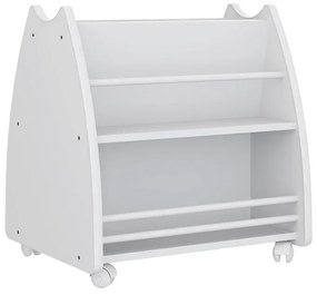 Porta Livros Infantil Abraço De Mãe Com 4 Rodízios - Branco