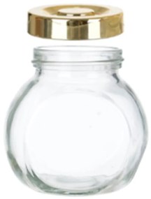 Kit 3 Porta Temperos em Vidro com Tampa Metálica Dourado 170ml - D'Rossi