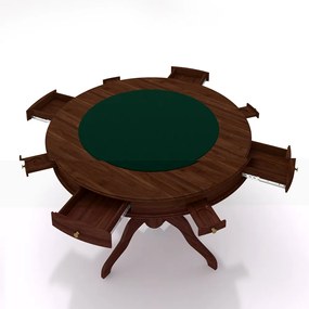 Conjunto Mesa de Jogos Carteado Bellagio Tampo Reversível e 4 Cadeiras Madeira Poker Base Estrela Veludo Preto/Imbuia G42 - Gran Belo