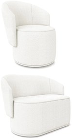 Sofá Namoradeira e Poltrona Orgânica para Sala Malu Bouclê M11 - D'Rossi - Off White