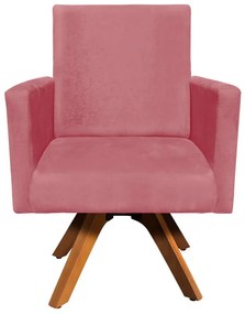 POLTRONA GIRATORIA NINA SUEDE BASE MADEI - Rose
