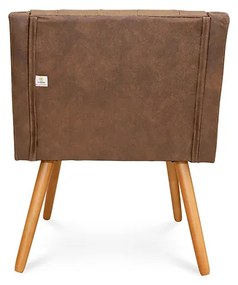 Kit 2 Poltronas Decorativas Capitonê Amanda Retrô Corano Marrom - Loja Sheep - Marrom