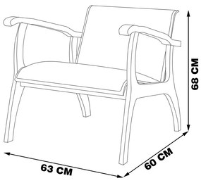 Poltrona Decorativa Pedri Linho Off White/Imbuia G42 - Gran Belo