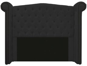 Kit Cabeceira e Calçadeira Veneza 140 cm Casal Corano Preto - ADJ Decor