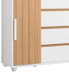 Cômoda Sapateira para Quarto 150cm 2 Portas 4 Gavetas Flex Eve A02 Bra