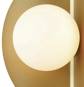 Arandela Cacau 14X15X25Cm 1Xg9 Metal Dourado Fosco Vidro Branco | Bell...