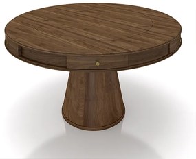 Mesa de Jogos Carteado 6 Lugares Bellagio com Gavetas e Tampo Reversível Base Cone com Tecido Nogueira/Verde G42 - Gran Belo