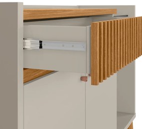 Buffet Aparador Carol 2 Portas Nature e Off White 87x133 cm L04 - D'Rossi