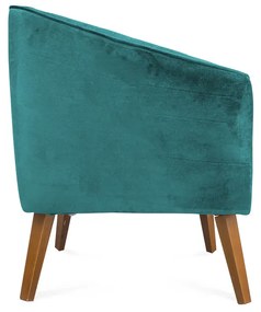 Kit 2 Poltronas Decorativas Dalia Pés de Madeira Suede Turqueza - Sheep Estofados - Água