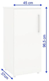 Armário Balcão Multiuso Escritório Porta Prateleiras Branco