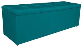 Calçadeira Estofada Manchester 195 cm King Size Suede Azul Turquesa - ADJ Decor