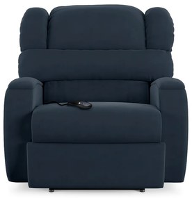 Poltrona do Papai Sala de Cinema Reclinável Kylie Controle Power Elétrico USB Veludo Azul G23