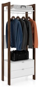 Armário Alto Closet para Escritório Home Office AZ1011 MDP Branco/Nogal G69 - Gran Belo