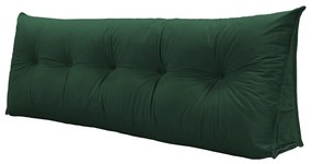 Almofada para Cabeceira Mel 1,40 m Casal Travesseiro Apoio para Encosto Macia Formato Triângulo Suede Verde Bandeira