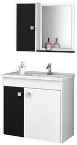 Conjunto Para Banheiro Munique Branco Com Preto – Bechara Móveis