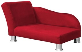 Divã Cama Pet Luxo para Cães E Gatos Elegante Confortável Suede Vermelho