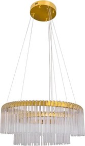 Pendente Led Aço Inox Dourado 80w 3000k Cascata