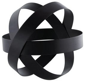 Escultura de Esfera Decorativa Preto em Metal 13 cm - D'Rossi