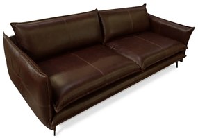 Sofá Decorativo 4 Lugares Sala de Estar 280cm Beaune Couro Café G34 - Gran Belo