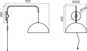 Arandela Yoná 32X95,2X44,2Cm 1Xe27 Braço Haste E Cúpula Alumínio - Usi... (BT - Branco Texturizado)