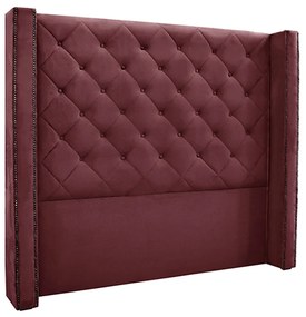 Cabeceira Decorativa King Size 2,19M Loewe Veludo Vinho G63 - Gran Belo