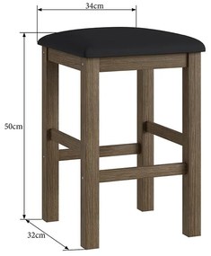 Conjunto 2 Banquetas Estofadas Madeira Espuma - Ameixa Negra/preto