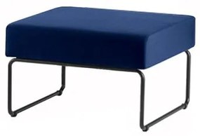 Pufe Modular Pix Assento Courino Azul Base Aco Preto - 55310 Sun House