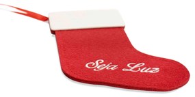 Porta Talher de Natal Bota Seja Luz Vermelho e Branco 20x14 Cm - D'Rossi