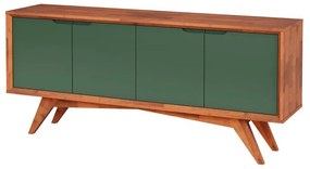 Buffet Querubim 4 Portas Natural e Verde Musgo - Wood Prime MP 27595