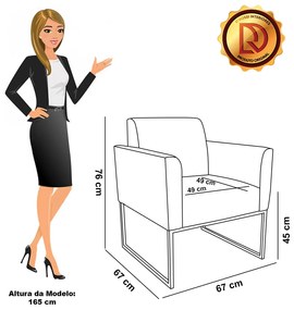 Kit 2 Poltronas Base Industrial Dourado Marisa Corino - Bege