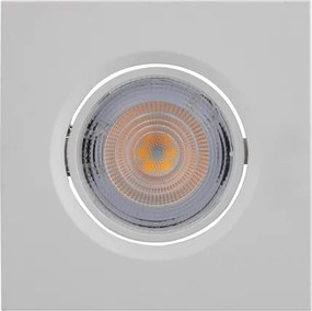 Plafon Led Embutir Quadrado 4,2W Branco Luz Amarela