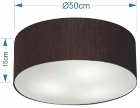 Plafon Cilíndrico Md-3014 Cúpula em Tecido 50x15cm Preto - Bivolt