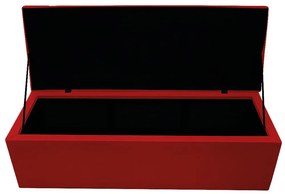 Recamier Baú Estofada Mel 160 cm Queen Size Com Capitonê Suede Vermelho - ADJ Decor