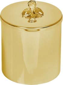 Lixeira de Bancada c/ Orquídea Shefield Plate - Dourado Dourado