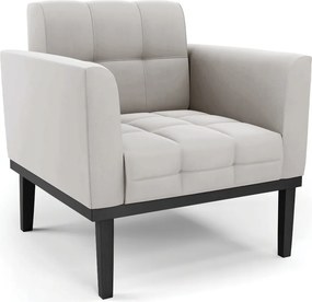Poltrona Decorativa Karen Pés Fixo em Madeira Preto Veludo Cinza G19 - Gran Belo