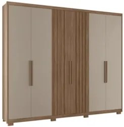 Guarda Roupa Casal 260cm 6 Portas Gaia Carvalho/Fendi Z17 - Mpozena