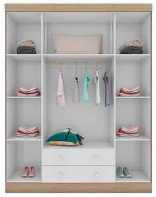 Guarda Roupa Infantil Isis 4 Portas 2 Gavetas Branco/Cartagena - Incorplac - Branco