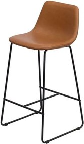 Banqueta Verner Corino Caramelo Base Aço Preto - 76941 Sun House