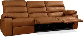Sofá 3 Lugares Reclinável Retrátil 183cm Naaman Sintético PU K01 - D'Rossi - Nozes
