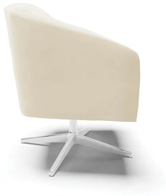 Poltrona Decorativa Giratória Cromada Stella Veludo D03 - D'Rossi - Bege