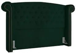 Cabeceira Cama Box Casal 140cm Provença Z37 Veludo Verde Musgo - Mpoze