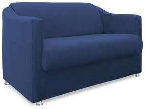 Namoradeira Cecilia 2 Lugares Suede Azul Marinho 1,20 m Decorativa Sala Recepção