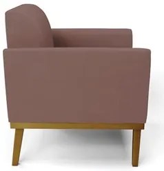 Sofá Namoradeira e 2 Poltronas Base Madeira Castanho Maressa Veludo Ro