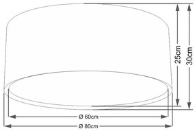 Plafon Duplo Cilíndrico Md-3038 Cúpula em Tecido 80x30cm Branco - Bivolt