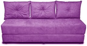 Sofá Cama Bicama 3 Lugares Casal Sofanete Suede Orthovida (Violeta, Liso)